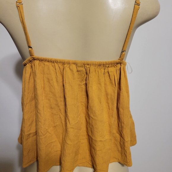 Derek Heart Orange Crochet Tank Top Crop Top Small - Picture 4 of 4